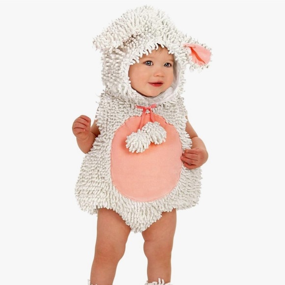 Lamb Costume for Babies - White and Pink 6-12M - Picture 1 of 3